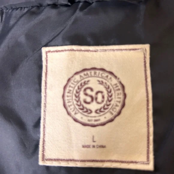 SO Authentic American Heritage Men’s Quilted Black Vest Size L w/2 front pockets - Picture 4 of 6